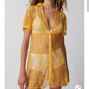 Urban Outfitters UO Connie Sheer Lace Mini Dress NWT